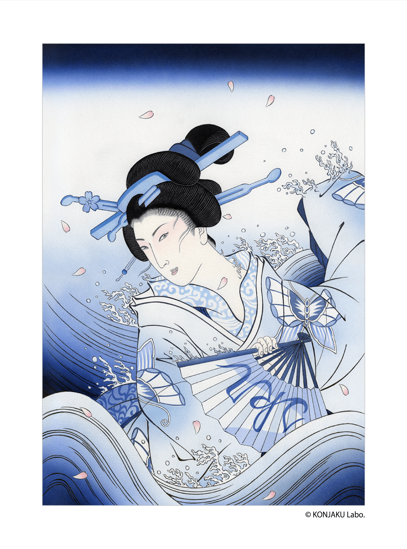 Cherry blossoms dancing and falling